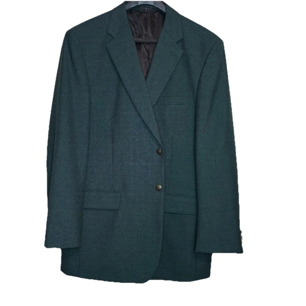 Hardy Amies Men's Blazer Sport Coat Jacket Green‎ Black Sz L46
